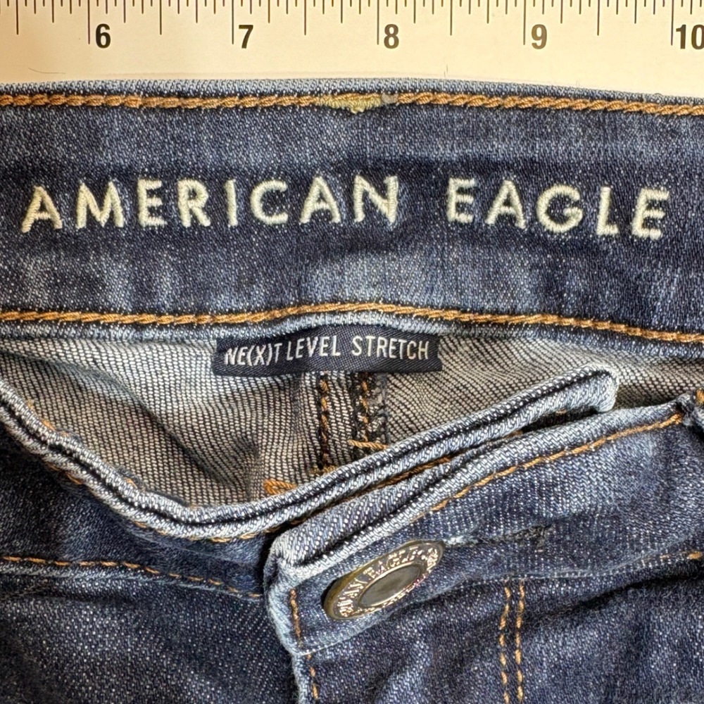 American Eagle Skinny Jeans Women's 8 Dark Wash Next Level Stretch Denim 29/27 - Picture 3 of 9